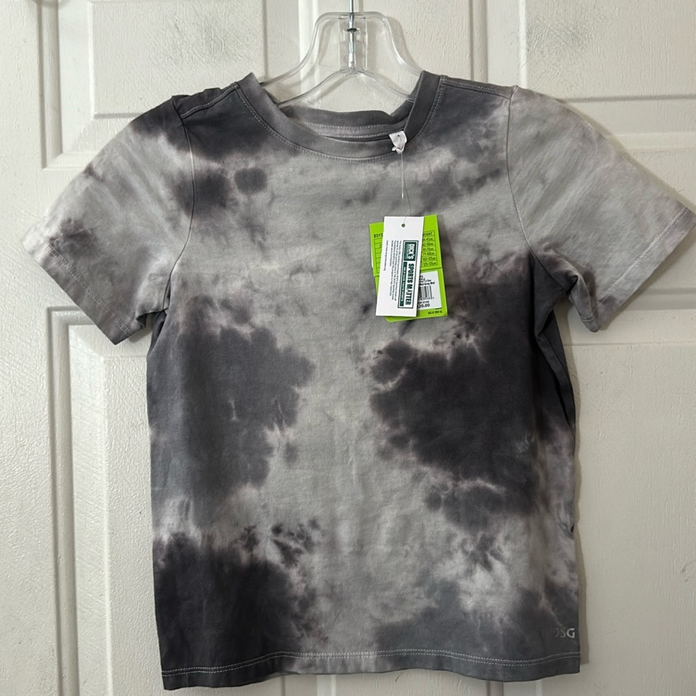 DSG Blotchy Tie Dye Short Sleeve T-Shirt: GRAY: NEW WITH TAGS: SIZE XS (6/7)